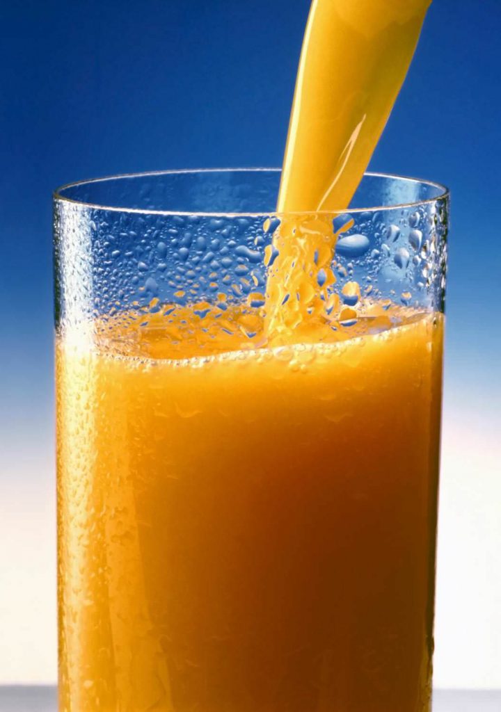 Orange juice vitamins drink