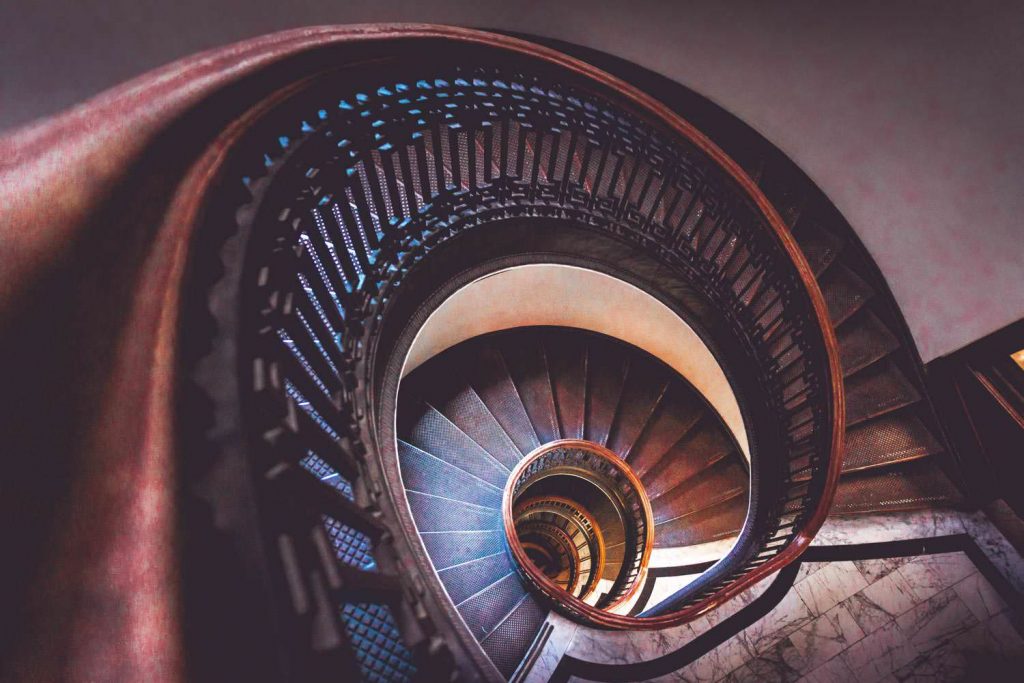 A Spiral staircase stairwell